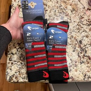 Merino Wool Kids Ski socks - small - 2 pairs total